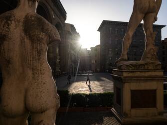 Florence, Italy May 17th 2020. An empty Piazza della Signoria during the last days of the Coronavirus lock down phase one. Before Coronavirus struck the city ,the square was always overcrowded of tourists. Due to the spread of the epidemic in Italy in March 2020, the city of Florence is facing deep economic issues related to the lack of tourists. Tourism rapresent a big part of the  incomes of the city.