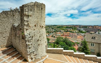 View from Torre Terzano of the city of Campobasso.Campobasso, Molise, Italy, Europe