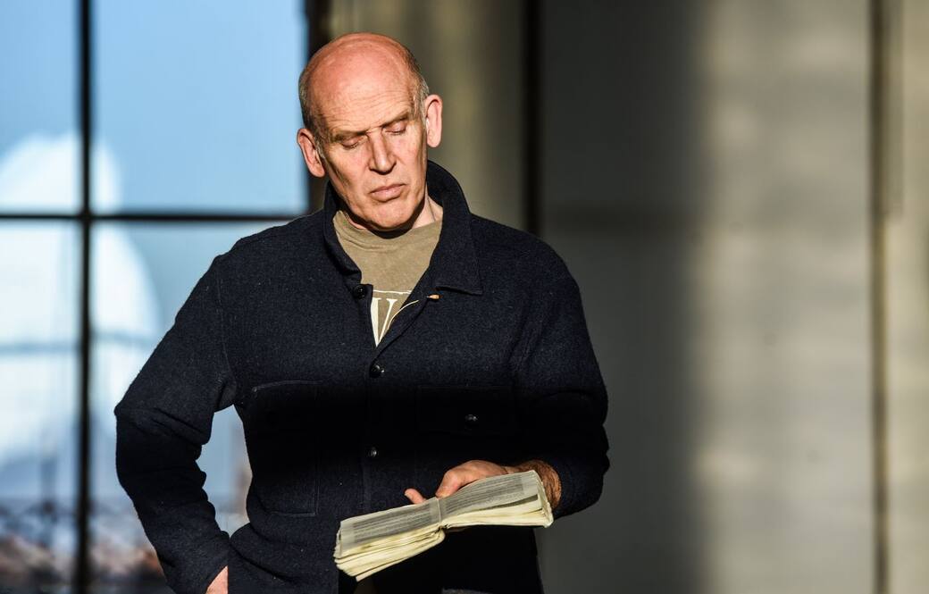 Actor Conor Lovett in rehearsal for How It Is by Samuel Beckett at Palazzo Diedo. Photo by Ewa Figaszewska