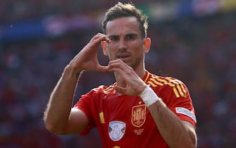 epa11412976 Fabian Ruiz of Spain celebrates after scoring his team's second goal during the UEFA EURO 2024 group B match between Spain and Croatia in Berlin, Germany, 15 June 2024.  EPA/FILIP SINGER