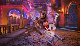 NAME THAT TUNE – In Disney•Pixar’s “Coco,” Miguel’s love of music ultimately leads him to the Land of the Dead where he teams up with charming trickster Hector. “Coco” features an original score from Oscar®-winning composer Michael Giacchino, the original song “Remember Me” by Kristen Anderson-Lopez and Robert Lopez, and additional songs co-written by Germaine Franco and co-director/screenwriter Adrian Molina. Also part of the team is musical consultant Camilo Lara of the music project Mexican Institute of Sound. In theaters on Nov. 22, 2017. © 2017 Disney•Pixar. All Rights Reserved.