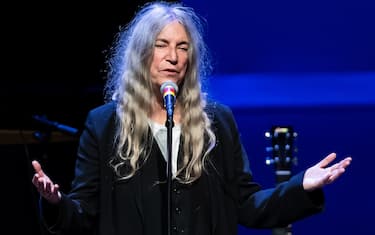 PHILADELPHIA, PENNSYLVANIA - OCTOBER 21: Singer-songwriter, musician, author, and poet Patti Smith performs during a conversation of her book "Year Of The Monkey" at Annenberg Center for the Performing Arts on October 21, 2019 in Philadelphia, Pennsylvania. (Photo by Gilbert Carrasquillo/Getty Images)