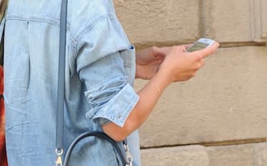 Milano, Anna Valle a passeggio nel quadrilatero della moda. Nella foto: Anna Valle