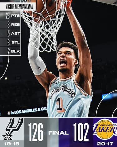 LOS ANGELES LAKERS-SAN ANTONIO SPURS 102-126