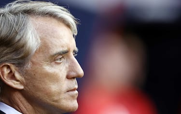 epa10693540 Italy coach Roberto Mancini during the UEFA Nations League semi-final match between Spain and Italy at Stadion De Grolsch Veste in Enschede, Netherlands, 15 June 2023.  EPA/MAURICE VAN STEEN