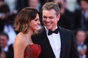 VENICE, ITALY - AUGUST 30:  Luciana Damon and Matt Damon walk the red carpet ahead of the 'Downsizing' screening and Opening Ceremony during the 74th Venice Film Festival at Sala Grande on August 30, 2017 in Venice, Italy.  (Photo by Stefania D'Alessandro/WireImage)