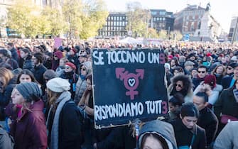 Manifestazione "Il patriarcato uccide", nella giornata internazionale per l'eliminazione della violenza contro le donne (MILANO - 2023-11-25, Alessandro Cimma) p.s. la foto e' utilizzabile nel rispetto del contesto in cui e' stata scattata, e senza intento diffamatorio del decoro delle persone rappresentate