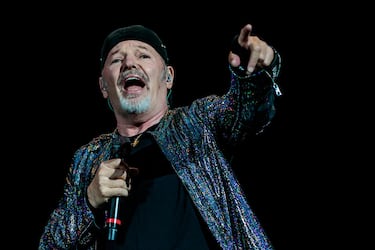 MILAN, ITALY - JUNE 07: Vasco Rossi performs on stage at the San Siro Stadium on June 7, 2019 in Milan, Italy. (Photo by Sergione Infuso/Corbis via Getty Images)
