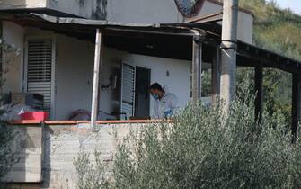 Il luogo della strage familiare ad Altavilla Milicia (Palermo), 11 febbraio 2024. Un uomo di 54 anni ha ucciso la moglie e i due figli di 5 e 16 anni. Un'altra figlia di 17 anni è riuscita salvarsi. ANSA/IGOR PETYX