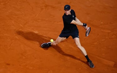 Jannik Sinner of Italy during his men’s quarter final match against Casper Ruud of Norway (not pictured) at the Italian Open tennis tournament in Rome, Italy, 15 May 2025. ANSA/FABIO FRUSTACI