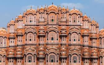 JAIPUR, INDIA - JULY 13: Front of the Hawa Mahal the palace of winds, Rajasthan, Jaipur, India on July 13, 2019 in Jaipur, India. (Photo by Eric Lafforgue/Art in All of Us/Corbis via Getty Images)