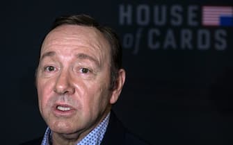 Actor Kevin Spacey arrives at the season 4 premiere screening of the Netflix show "House of Cards" in Washington, DC, on February 22, 2016. (Photo by Nicholas Kamm / AFP) (Photo by NICHOLAS KAMM/AFP via Getty Images)