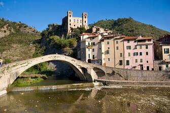 Europe Italy liguria imperia dolceacqua: doria castle and stone bridge of the Middle Ages. (Photo by: Caterina Bruzzone/REDA&CO/Universal Images Group via Getty Images)