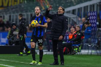 Inter's coach Simone Inzaghi during the Italian Serie A soccer match Inter FC vs Genoa CFC at the Giuseppe Meazza stadium in Milan, Italy, 04 March 2024.
ANSA/FABRIZIO CARABELLI