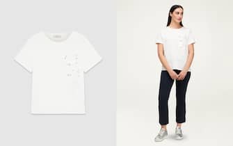 T-shirt con pietre e perle