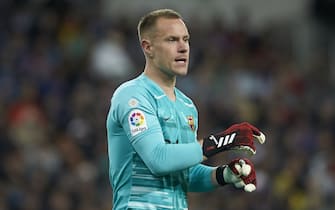 Marc-Andre Ter Stegen of FC Barcelona  during the La Liga match, date 26, between Real Madrid and FC Barcelona at Santiago Bernabeu Stadium on March 1, 2020 in Madrid, Spain.