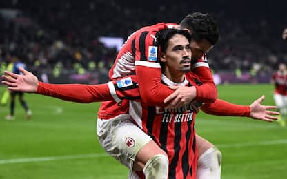 MILAN, ITALY - FEBRUARY 02: Tiijani Reijnders of Milan celebrates his goal during the Serie A match between Milan and Internazionale at Stadio Giuseppe Meazza on February 02, 2025 in Milan, Italy. (Photo by Image Photo Agency/Getty Images)