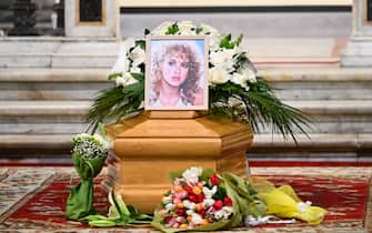 Roma, Funerali Eleonora Giorgi. Nella Foto la funzione e il feretro in Chiesa