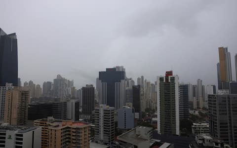 epa12486735 Rainy weather in Panama City, Panama, 27 October 2025. Although Hurricane Melissa is not directly affecting Panama, the authorities have issued a warning due to the unstable weather conditions.  EPA/CARLOS LEMOS