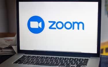 The Zoom Video Communications Inc. logo on a laptop computer arranged in Dobbs Ferry, New York, U.S., on Saturday, May 29, 2021. Zoom Video Communications Inc. is scheduled to release earnings figures on June 1. Photographer: Tiffany Hagler-Geard/Bloomberg via Getty Images