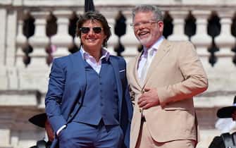 US actor Tom Cruise (L) and US filmmaker Christopher McQuarrie poses during a photocall for the movie 'Mission: Impossible - Dead reckoning Part 1' at Spanish Steps (Piazza di Spagna) in Rome, Italy, 19 June 2023. ANSA/ETTORE FERRARI
