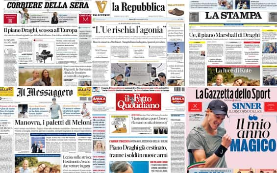 Le prime pagine dei quotidiani di oggi 10 settembre: la rassegna stampa