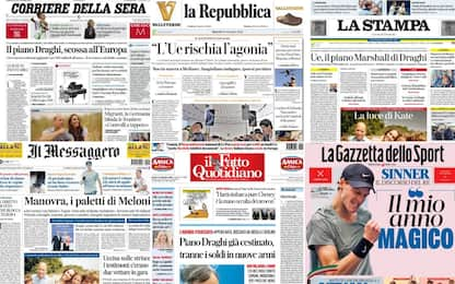 Le prime pagine dei quotidiani di oggi 10 settembre: rassegna stampa