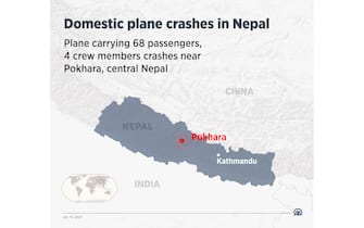 Il luogo dello schianto dell'aereo in Nepal