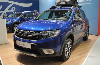 VIENNA, AUSTRIA - JANUARY 15: A Dacia Sandero is seen during the Vienna Car Show press preview at Messe Wien, as part of Vienna Holiday Fair, on January 15, 2020 in Vienna, Austria. The Vienna Autoshow will be held January 16-19. (Photo by Manfred Schmid/Getty Images)