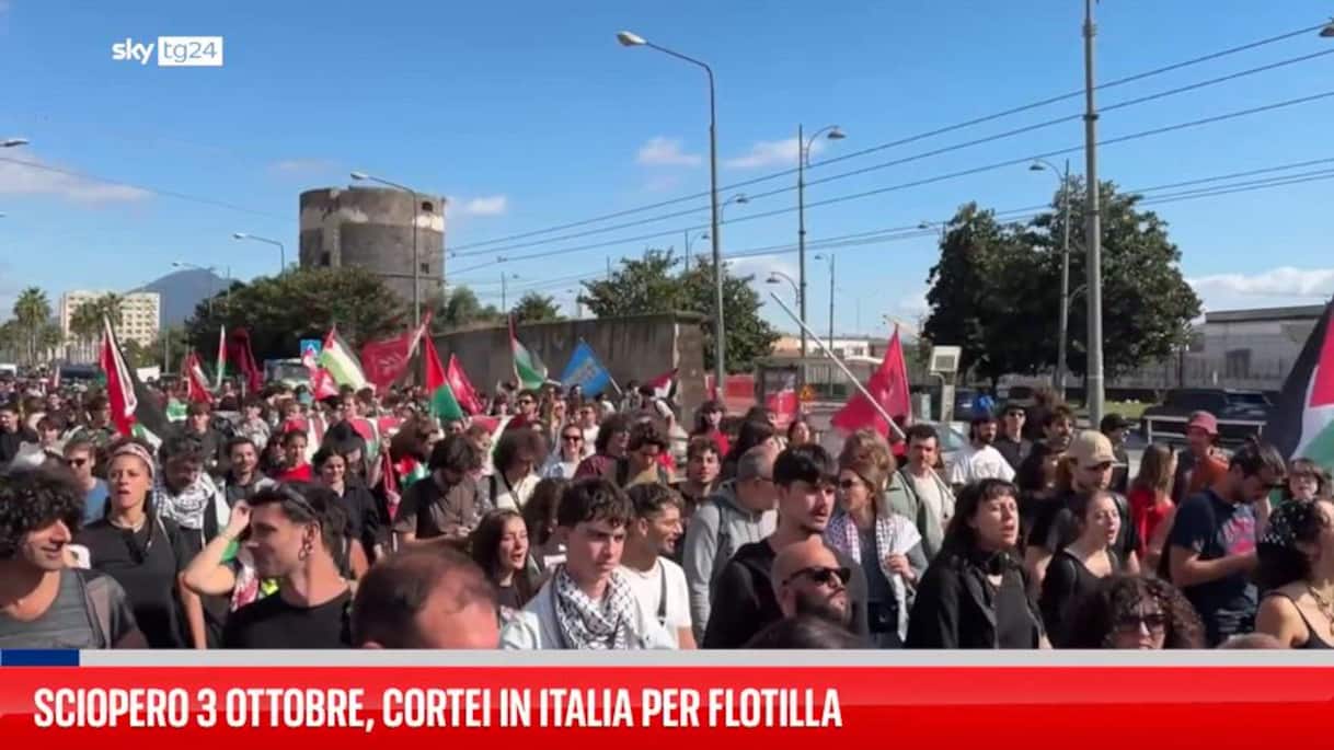 sciopero generale cortei in tutta italia per gaza