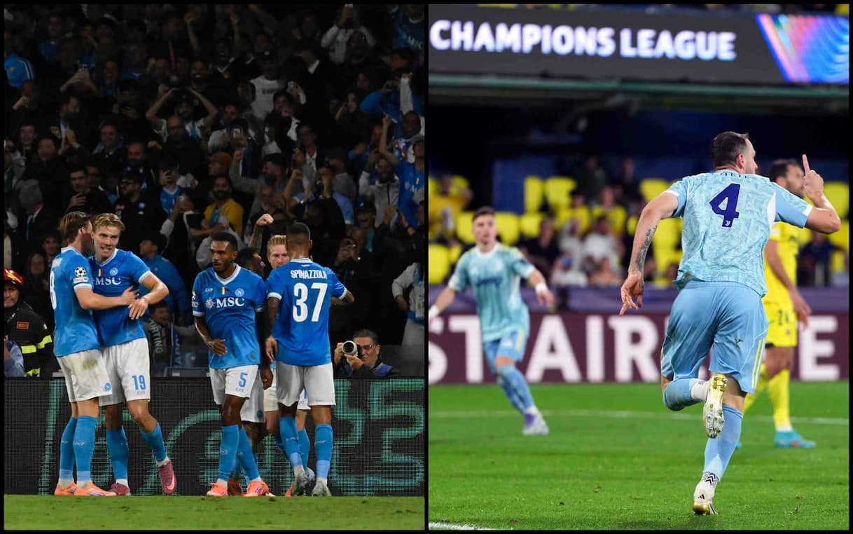 Champions League, Napoli-Sporting 2-1 e Villarreal-Juventus 2-2: gol e highlights