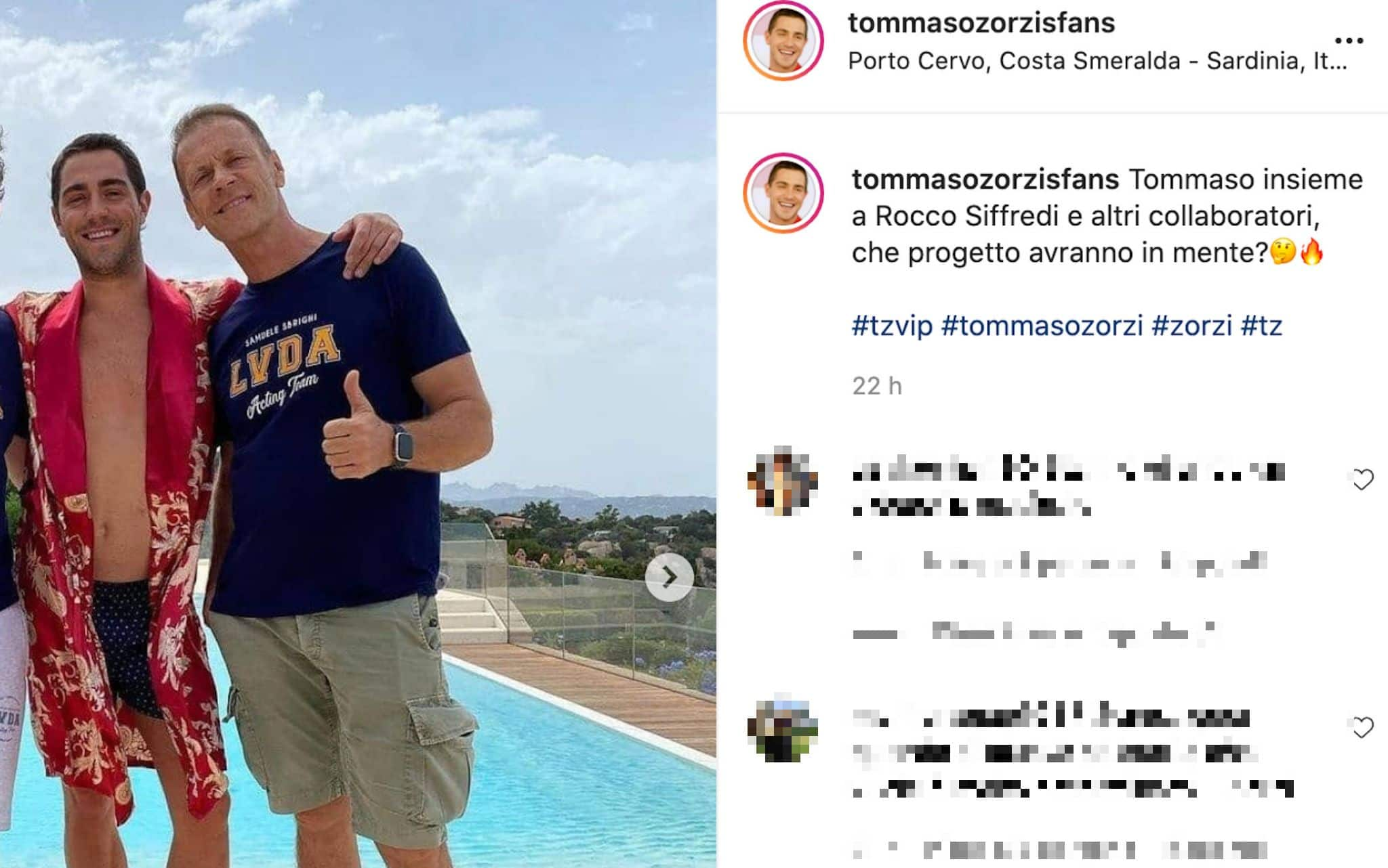 Tommaso Zorzi e Rocco Siffredi insieme in Sardegna, progetto top secret