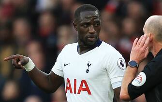 Moussa Sissoko of Tottenham Hotspur talks with referee Mike Dean during the Premier League match at the Emirates Stadium, London. Picture date: 2nd December 2018. Picture credit should read: Matt McNulty/Sportimage via PA Images