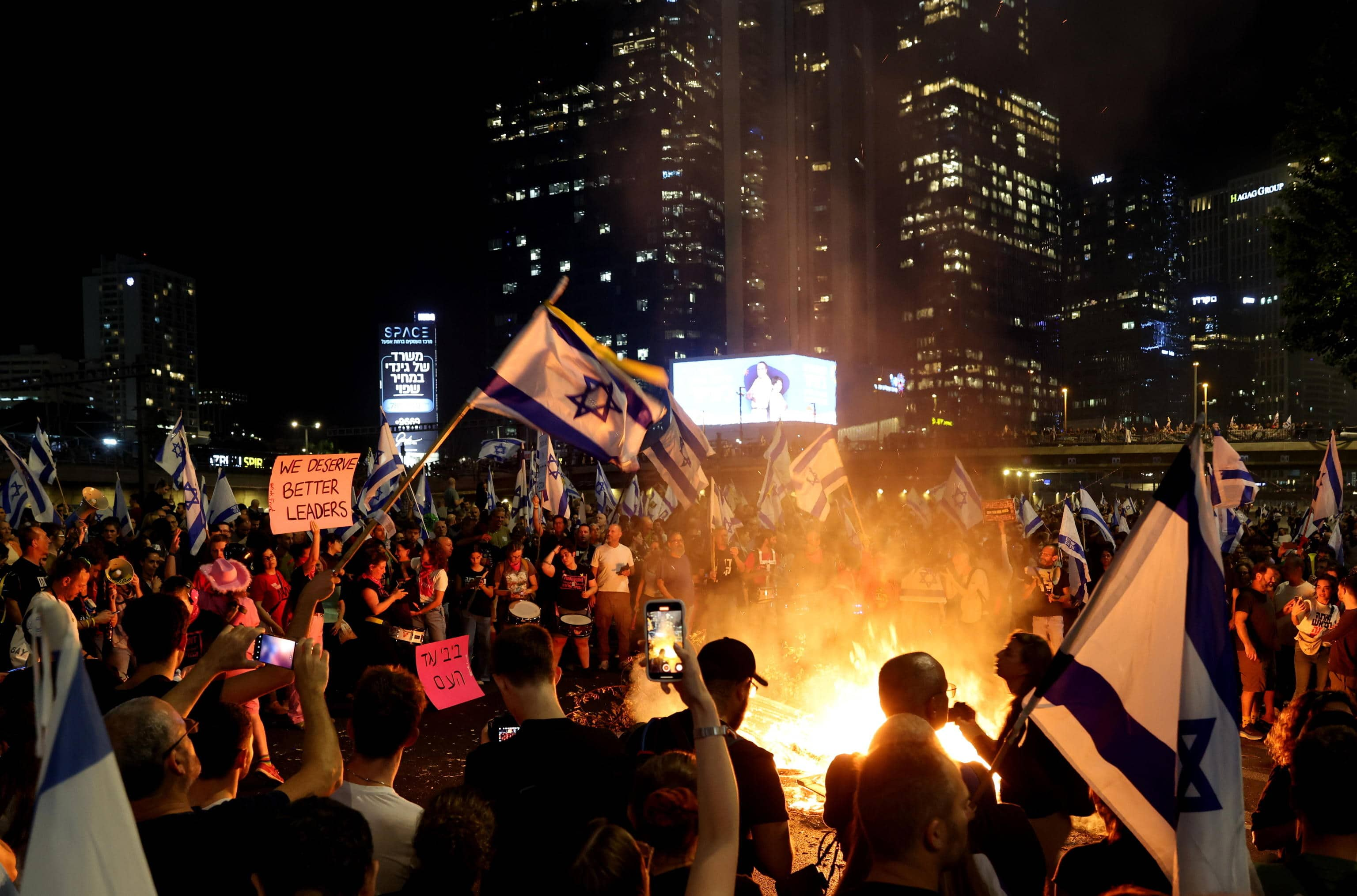 Le proteste antigovernative a Tel Aviv