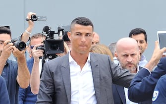 New Juventus soccer player Cristiano Ronaldo of Portugal arrives at Juventus J Medical in Turin, Italy, 16 July 2018. Cristiano Ronaldo joins Italian Serie A side Juventus FC. 
ANSA/ ALESSANDRO DI MARCO