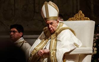 Pope Francis leads a  Easter Vigil mass  in St. Peter's Basilica at the Vatican, 8 April 2023. ANSA/GIUSEPPE LAMI