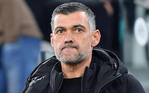 Milan coach Sergio Marceneiro Da Conceicao during the italian Serie A soccer match Juventus FC vs JAC Milan at the Allianz  Stadium in Turin, Italy, 18 January 2025 ANSA/ALESSANDRO DI MARCO
