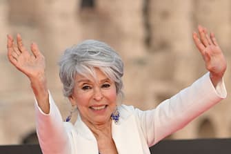 Puerto Rican actress Rita Moreno arrives for the Premiere of the film "Fast X", the tenth film in the Fast & Furious Saga, on May 12, 2023 at the Colosseum monument in Rome. (Photo by Alberto PIZZOLI / AFP) (Photo by ALBERTO PIZZOLI/AFP via Getty Images)