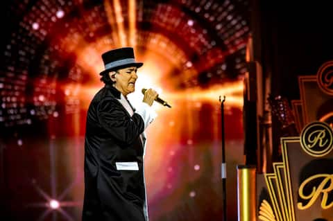 MILAN, ITALY - SEPTEMBER 30: Renato Zero Performs at Unipol Assago Forum on September 30, 2024 in Milan, Italy. (Photo by Francesco Prandoni/Getty Images)