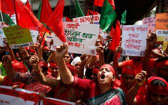 La manifestazione del Primo maggio a Dacca, capitale della Bangladesh