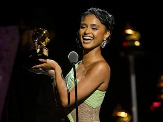 Mandatory Credit: Photo by Rob Latour/Shutterstock (14325215bz)
Best African Music Performance - 'Water' - Tyla
66th Annual Grammy Awards, Premiere Ceremony, Los Angeles, USA - 04 Feb 2024