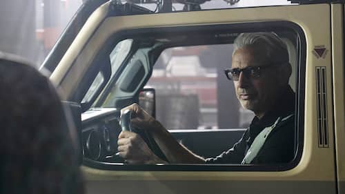 Jeff Goldblum as Dr. Ian Malcolm in Jurassic World Dominion, co-written and directed by Colin Trevorrow.