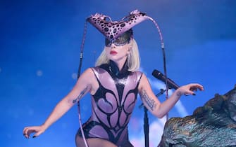 STOCKHOLM, SWEDEN - JULY 21: (Exclusive Coverage) Lady Gaga performs on stage during The Chromatica Ball Summer Stadium Tour at Friends Arena on July 21, 2022 in Stockholm, Sweden. (Photo by Kevin Mazur/Getty Images for Live Nation)