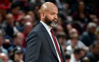 CLEVELAND, OH - MARCH 4: J.B. Bickerstaff of the Cleveland Cavaliers looks on during the game against the Boston Celtics on March 4, 2020 at Rocket Mortgage FieldHouse in Cleveland, Ohio. NOTE TO USER: User expressly acknowledges and agrees that, by downloading and/or using this Photograph, user is consenting to the terms and conditions of the Getty Images License Agreement. Mandatory Copyright Notice: Copyright 2020 NBAE (Photo by David Liam Kyle/NBAE via Getty Images)