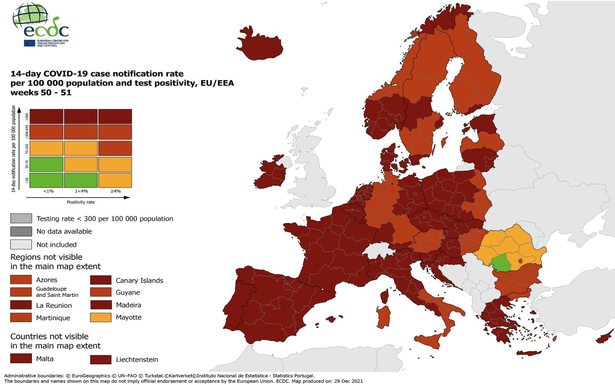 La mappa aggiornata dell'Ecdc