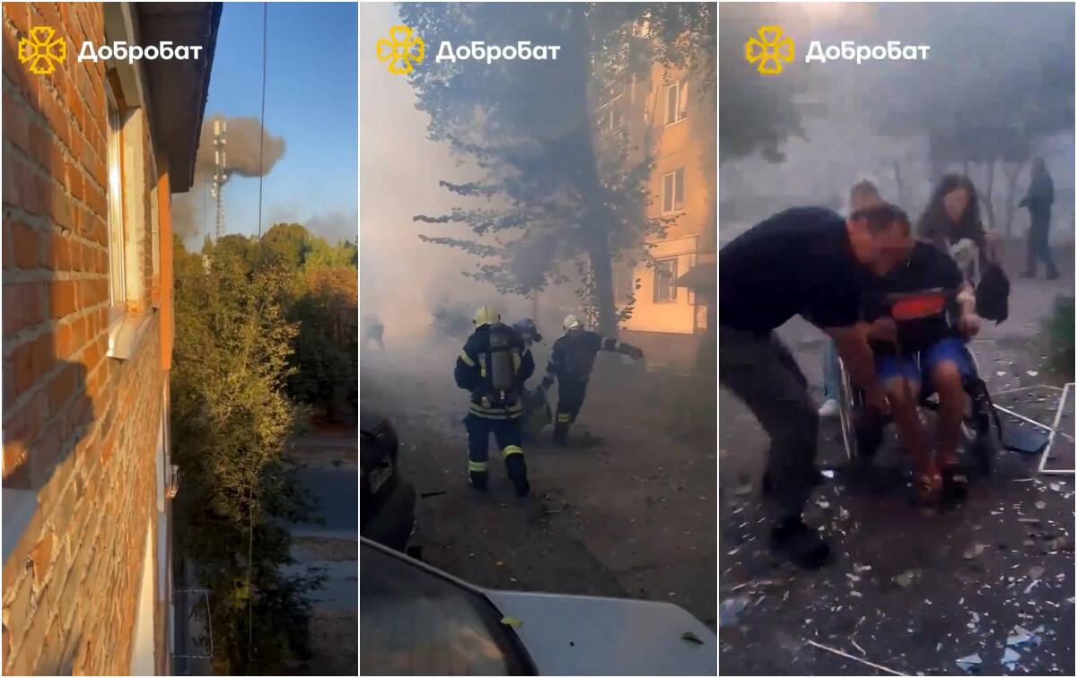Frame dal video postato su X con l'attacco russo con droni su un ospedale locale a Sumy, Ucraina Ansa/Anton Gerashchenko via X