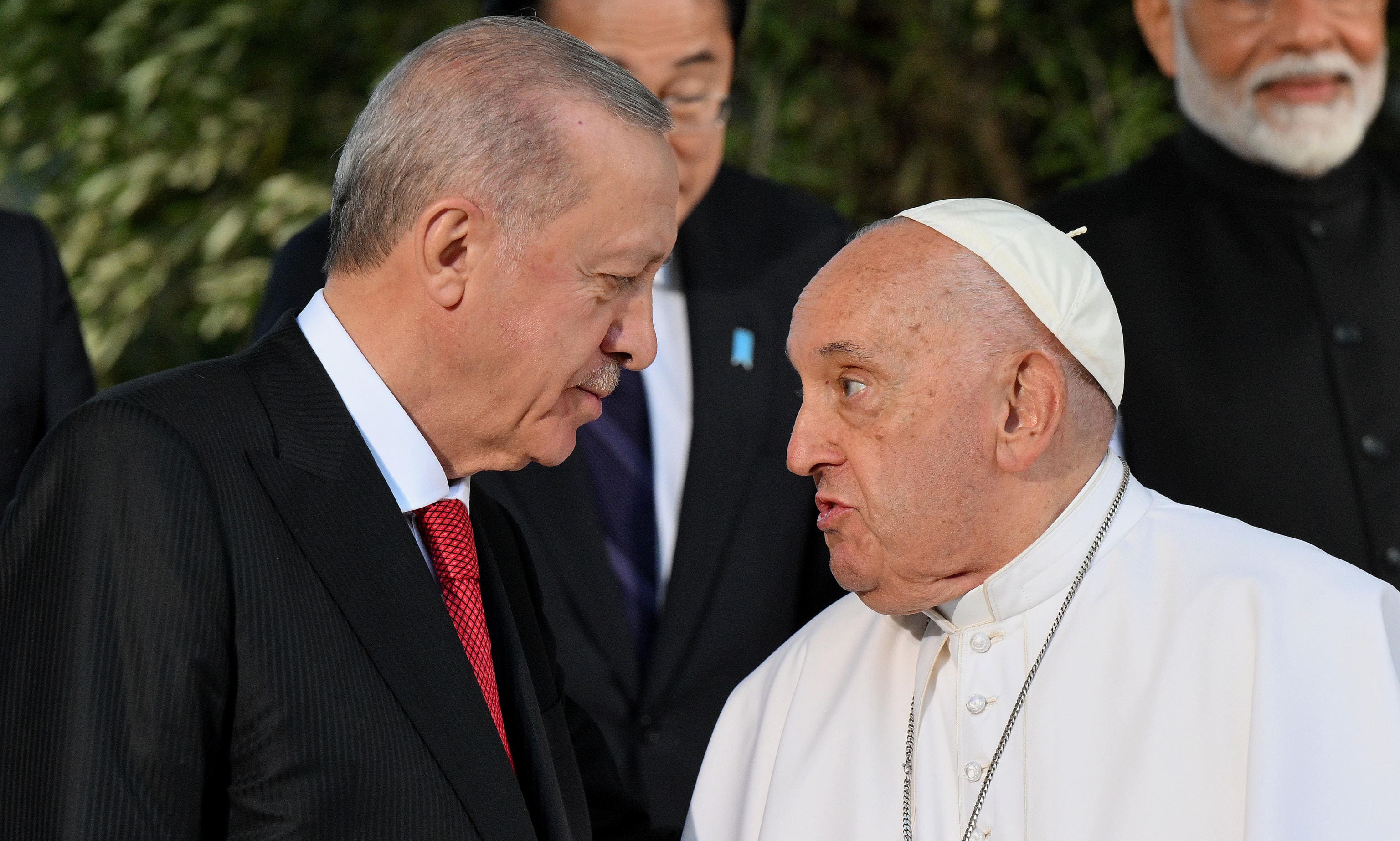 Il presidente turco Recep Tayyip Erdogan e Papa Francesco