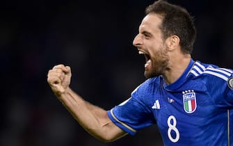 Foto Fabio Ferrari/LaPresse 14 Ottobre 2023 - Bari, Italia - sport, calcio - Italia v Malta- Qualificazioni Euro 2024 -Group C-Stadio San Nicola di Bari.Nella foto: esultanza di Giacomo Bonaventura (Italy) dopo il gol 1-0

October 14, 2023 Bari, Italy - sport, calcio - Italy v Malta -European Qualifiers 2024-Group C-San Nicola Stadium.In the pic: Giacomo Bonaventura (Italy) celebrates after goal 1-0