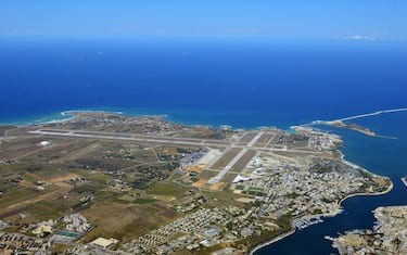 The Brindisi airport, located in Puglia region, close to the coastline. Southern Italy.