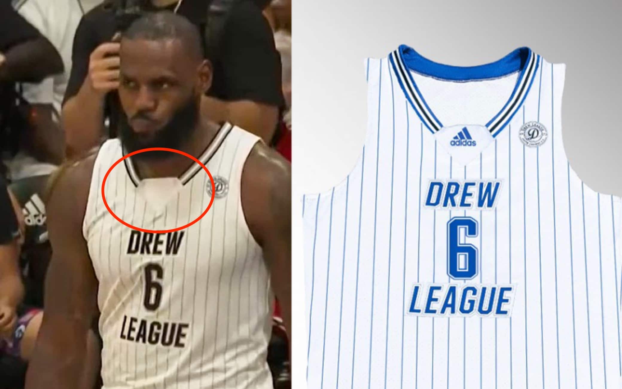 LeBron James covered Adidas logo while playing in Drew League